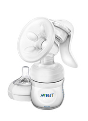 Philips Avent Manual Breast Pump with Bottle, White