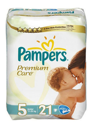 Pampers Premium Care Diapers, Size 5, 11-25 kg, 21 Count