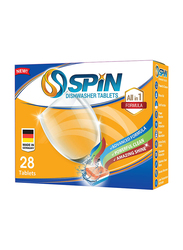 Spin All in 1 Formula Dishwasher Detergent Tablets, 28 Tablets