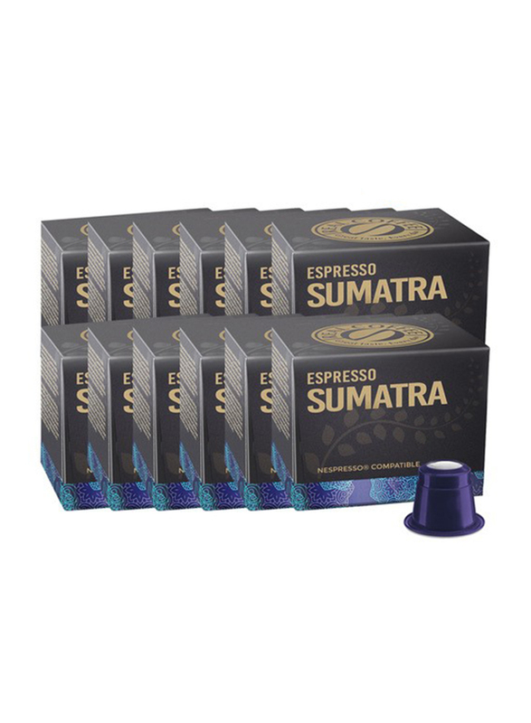 

Real Coffee Sumatra Organic Italian Espresso Nespresso Compatible Coffee Capsules, 12 Boxes x 10 Capsules