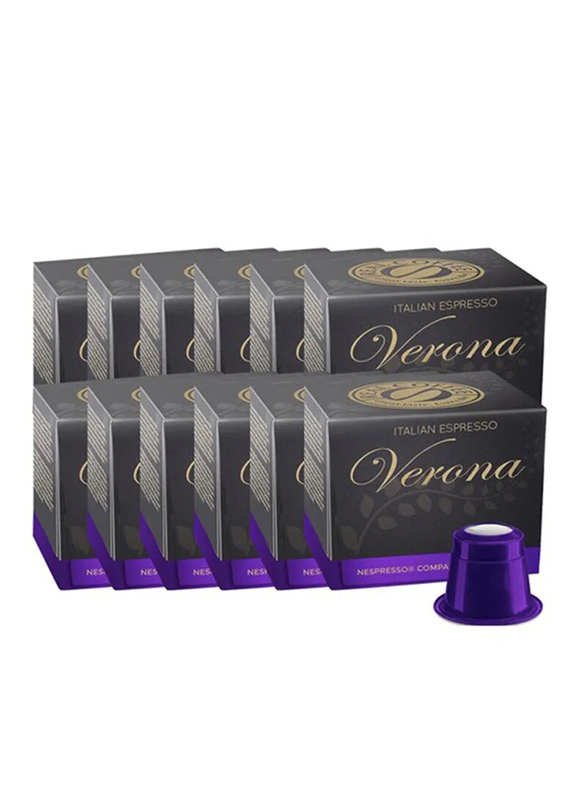 

Real Coffee Verona Italian Espresso Nespresso Compatible Coffee Capsules, 12 Boxes x 10 Capsules