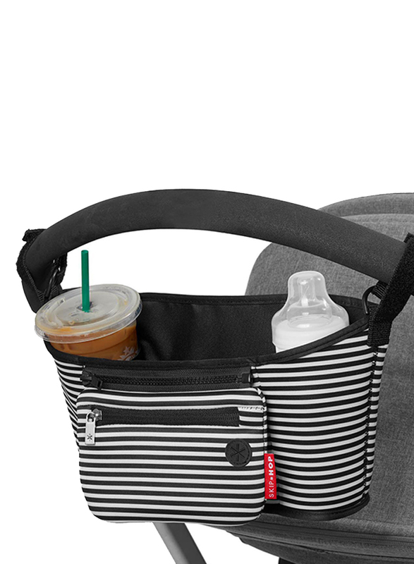 Skip Hop Grab & Go Stroller Organizer, Stripes, Black/White