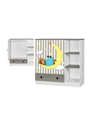 Mini Panda Little Dreamer 2-In-1 Cabinet & Dresser, Light Grey
