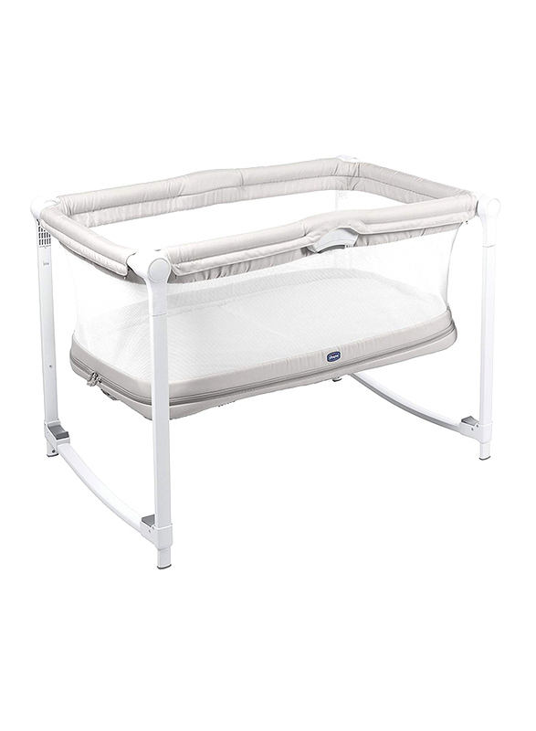 Chicco Zip & Go Crib Cot, Glacial, Light Grey