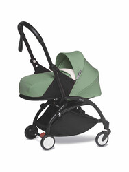 YOYO2 Complete Stroller Set - Black Frame With Newborn Pack, 0+ Months - Peppermint