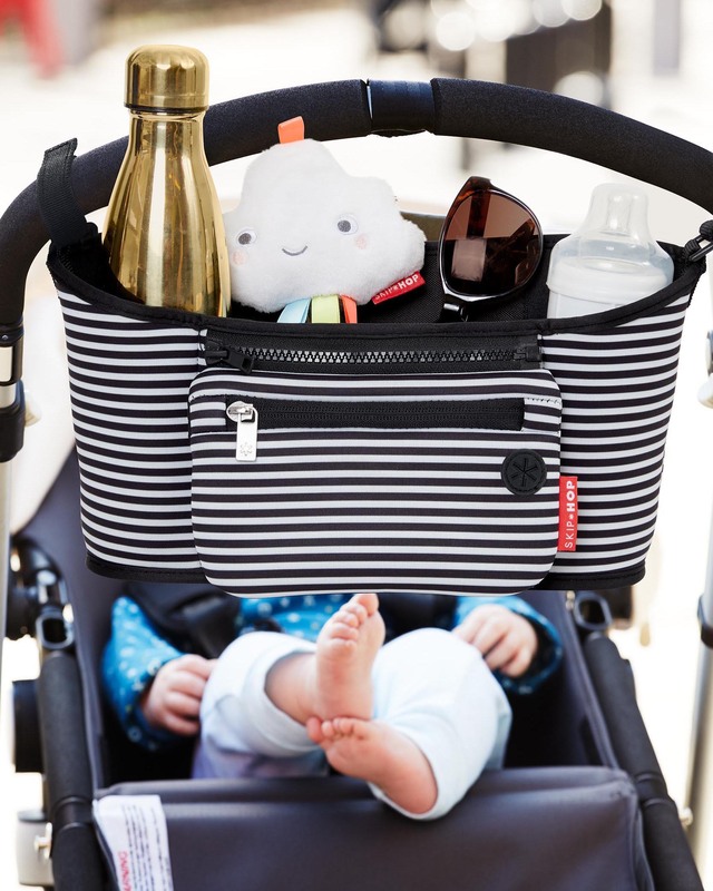 Skip Hop Grab & Go Stroller Organizer, Stripes, Black/White