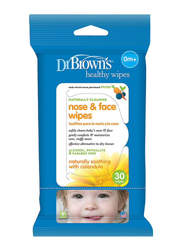 

Dr. Brown's Nose & Face Wipes, Pack of 30