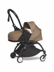 YOYO2 Complete Stroller Set - Black Frame With Newborn Pack, 0+ Months - Toffee