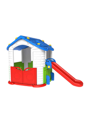 Mini Panda Standard House, with Slide, Blue/Red/White/Green