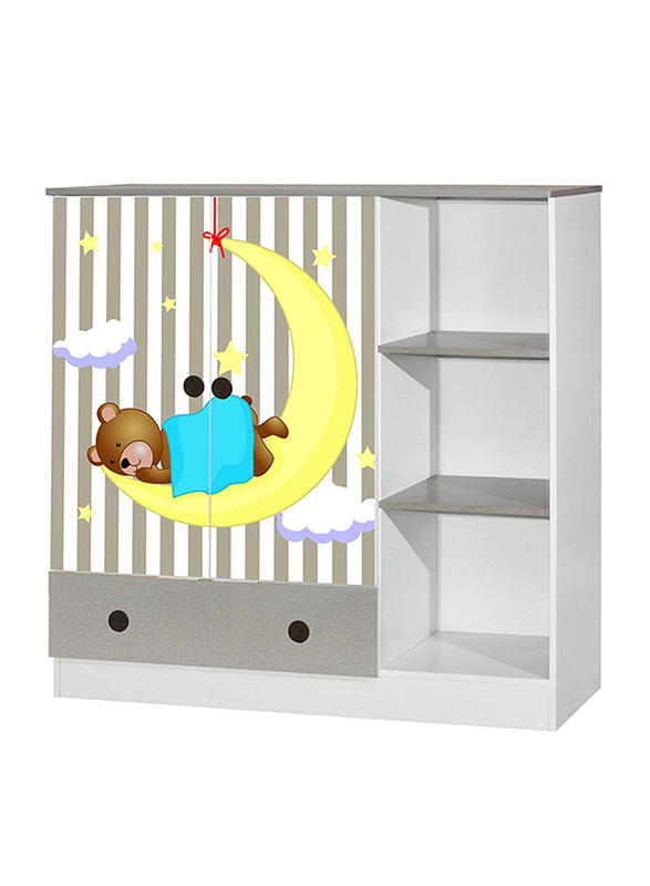 Mini Panda Little Dreamer 2-In-1 Cabinet & Dresser, Light Grey
