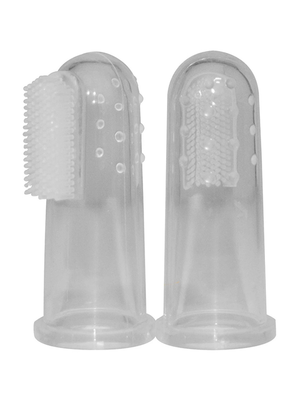 Jack N' Jill Silicone Finger Brush, 2 Pack, Clear