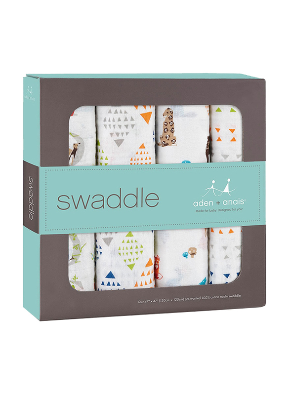Aden + Anais Classic Swaddles, Pack of 4, Paper Tales
