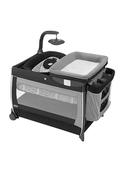 Chicco Lullaby Glow Play Yard, with Lights and Music, Black/Grey
