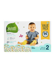 Seventh Generation Free & Clear Diapers, Stage 2, Newborn, 5-8 kg, Triple Mega Pack, 96 Count