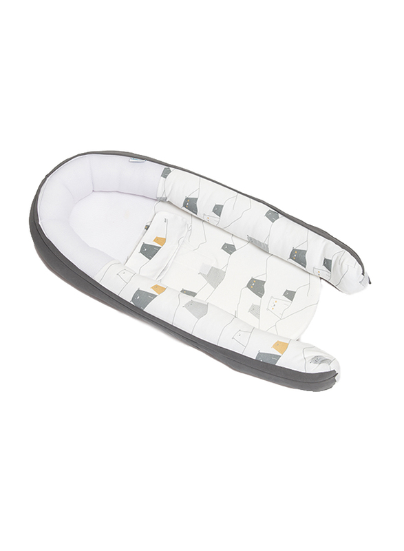Doomoo Cocoon Baby Nest, Bear, Grey