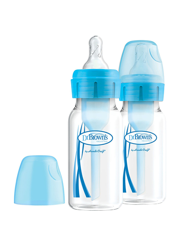 

Dr. Browns Dr. Brown's PP Narrow-Neck Options Baby Bottle, Pack of 2, 120ml, Blue