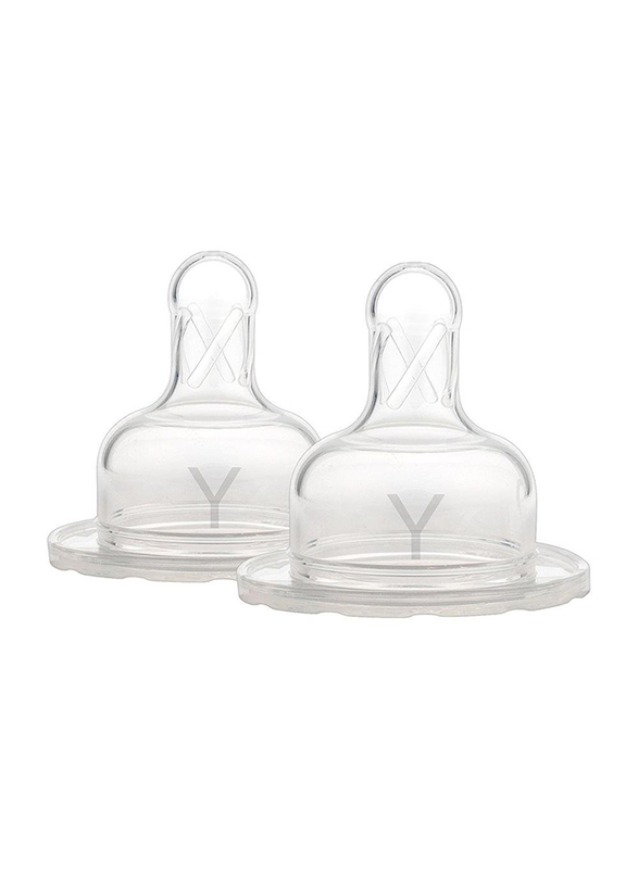 

Dr. Browns Dr. Brown's Y-Cut Silicone Wide Neck Options Nipple, Pack of 2, Clear