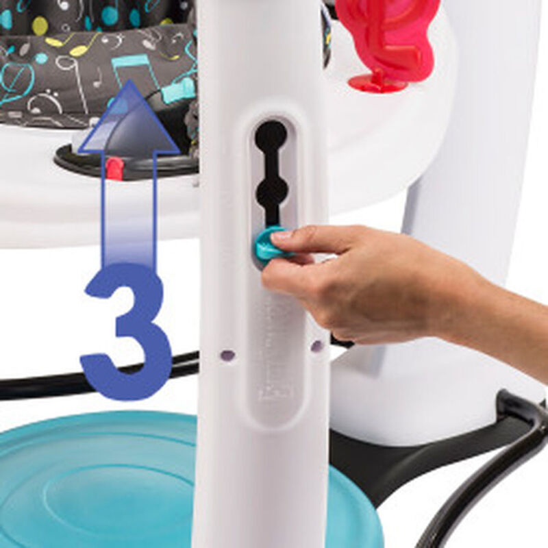 Evenflo Exersaucer Jump and Learn Stationary Jumper EV Activity Centre, with Lights and Music, Blue/White