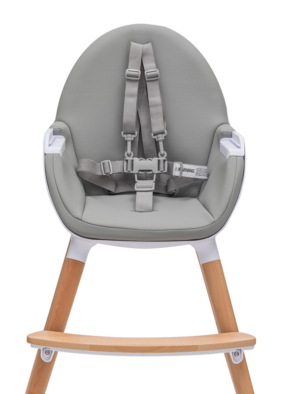 Koo-di Stylish Beechwood High Chair, Brown/Grey