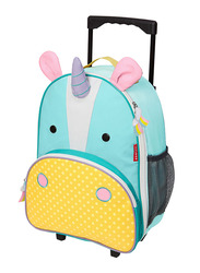 Skip Hop Zoo Kids Rolling Luggage, with Wheels, Unicorn, Blue/Yellow