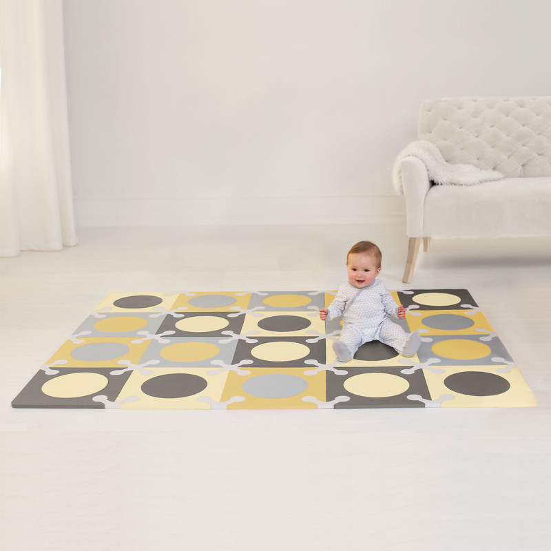 Skip Hop Playspot Floor Tiles Playmat, Grey/Gold