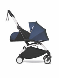 YOYO2 Complete Stroller Set - White Frame With Newborn Pack, 0+ Months - Air France Blue