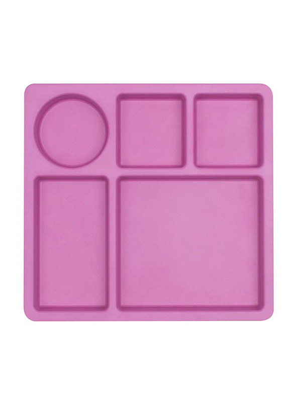 

Bobo&Boo Bamboo Divided Plate, Flamingo Pink