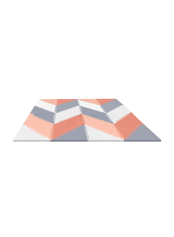 Skip Hop Playspot Geo Floor Tiles Playmat, Grey/Peach