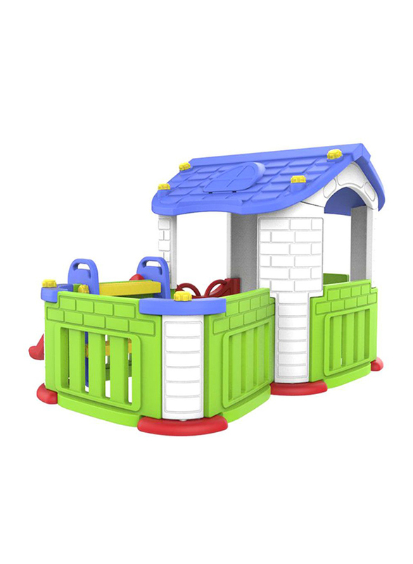 Mini Panda Big House, with Slide, White/Red/Green/Blue