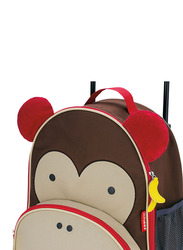 Skip Hop Zoo Kids Rolling Luggage, with Wheels, Monkey, Brown/Beige