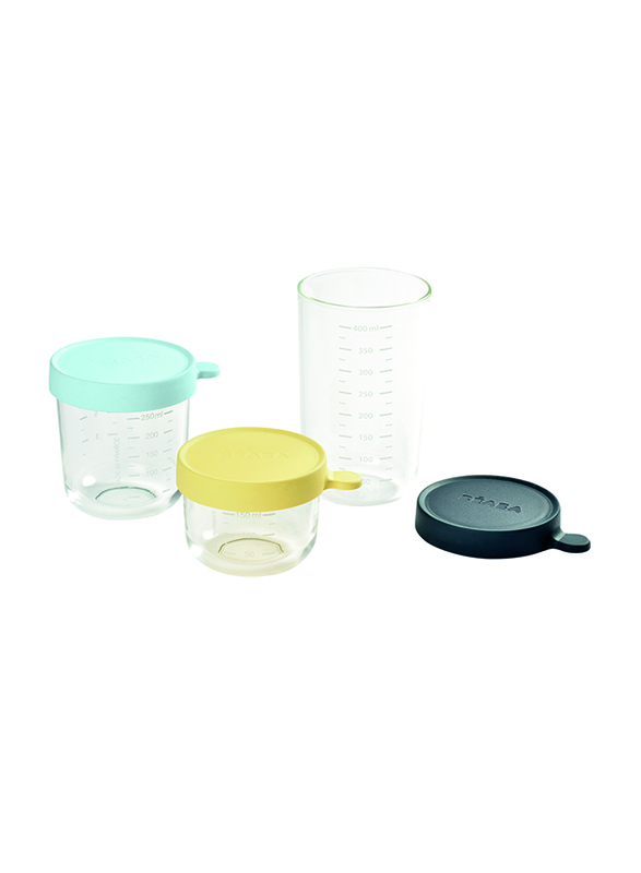 

Beaba 3 Pieces Conservation Glass Jar Set, Clear