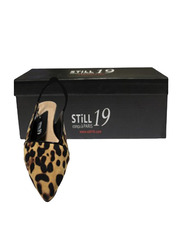 Still 19 Pointed Toe Ballerinas for Women, 40 EU, JKLB210067-87, Leopard Light Tan Brown