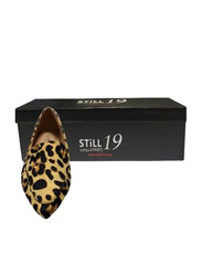 Still 19 Pointed Toe Ballerinas for Women, 38 EU, JKLB210068-87, Leopard Light Beige