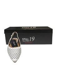 Still 19 Laser Cut Pointed Toe Ballerinas for Women, 37 EU, JKLB21007-87, White