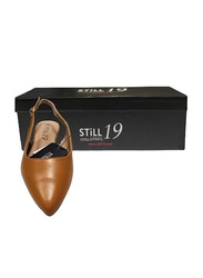 Still 19 Pointed Toe Ballerinas for Women, 38 EU, JKLB21008-87, Camel Brown