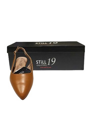 Still 19 Pointed Toe Ballerinas for Women, 37 EU, JKLB21008-87, Camel Brown