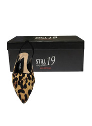 Still 19 Pointed Toe Ballerinas for Women, 41 EU, JKLB210067-87, Leopard Light Tan Brown