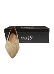 Still 19 Pointed Toe Ballerinas for Women, 41 EU, JKLB20045A-87, Beige