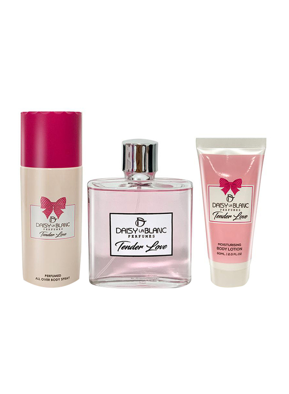 

Daisy La Blanc 3-Piece Tender Love Limited Edition Pour Femme Gift Set for Women, 80ml EDP Perfume, 60ml Body Lotion, Body Spray