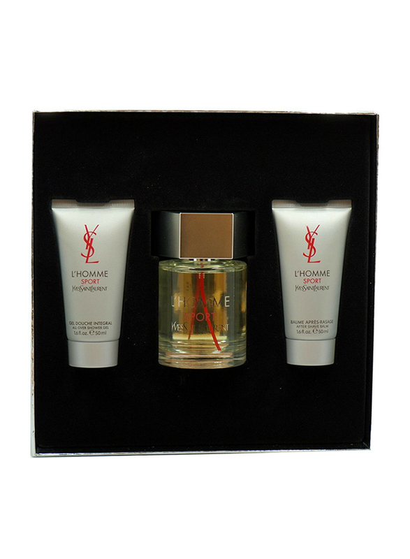 

Yves Saint Laurent 3-Piece L'Homme Sport Gift Set for Men, 100ml EDT Perfume, 50ml After Shave Balm, 50ml Shower Gel