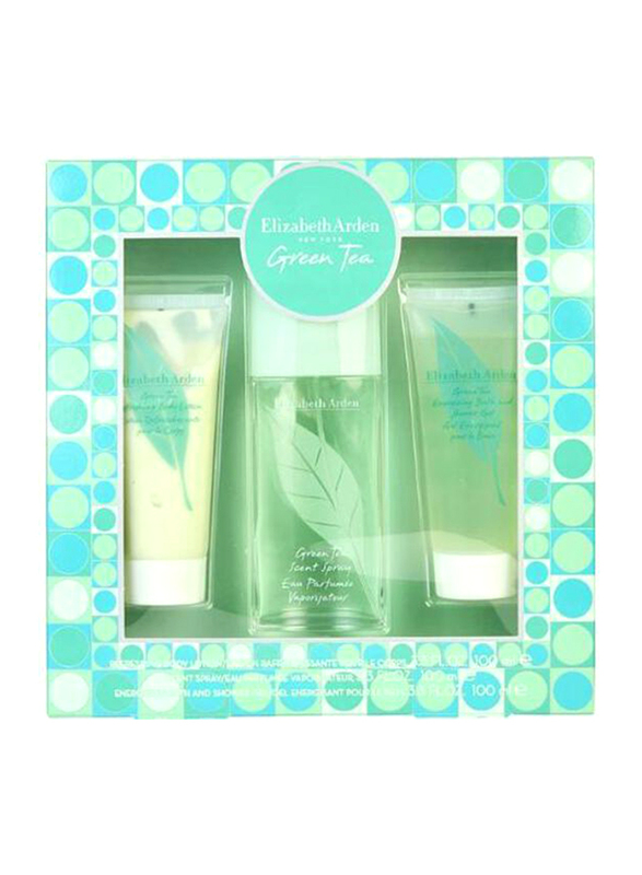 

Elizabeth Arden 3-Piece Green Tea Gift Set for Women, 100ml EDP Perfume, 100ml Body Lotion, 100ml Bath and Shower Gel