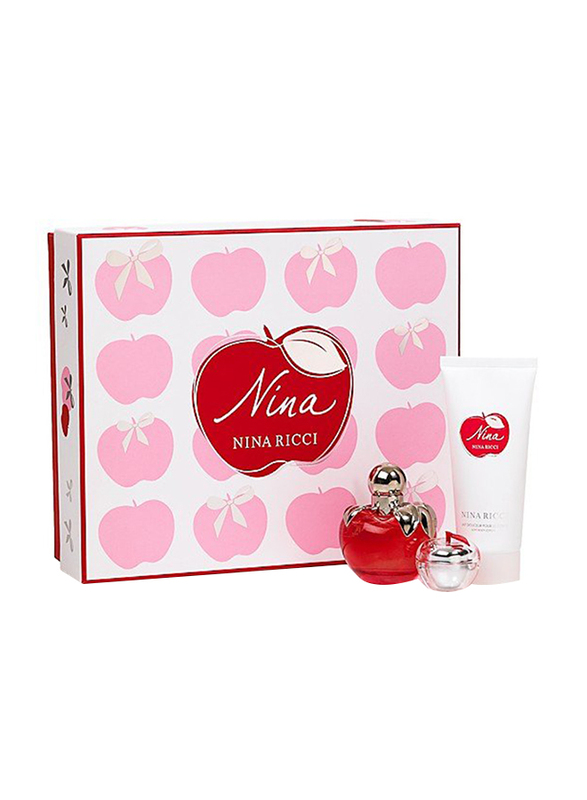 

Nina Ricci 3-Piece Nina Gift Set for Women, EDT Perfume 50ml, Body Lotion 100ml, Lip Gloss 5ml