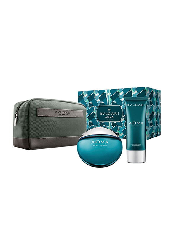 

Bvlgari 2-Piece Aqva Gift Set for Men, 100ml EDT Perfume, 100ml After Shave Balm, 1 Pouch Soft Box