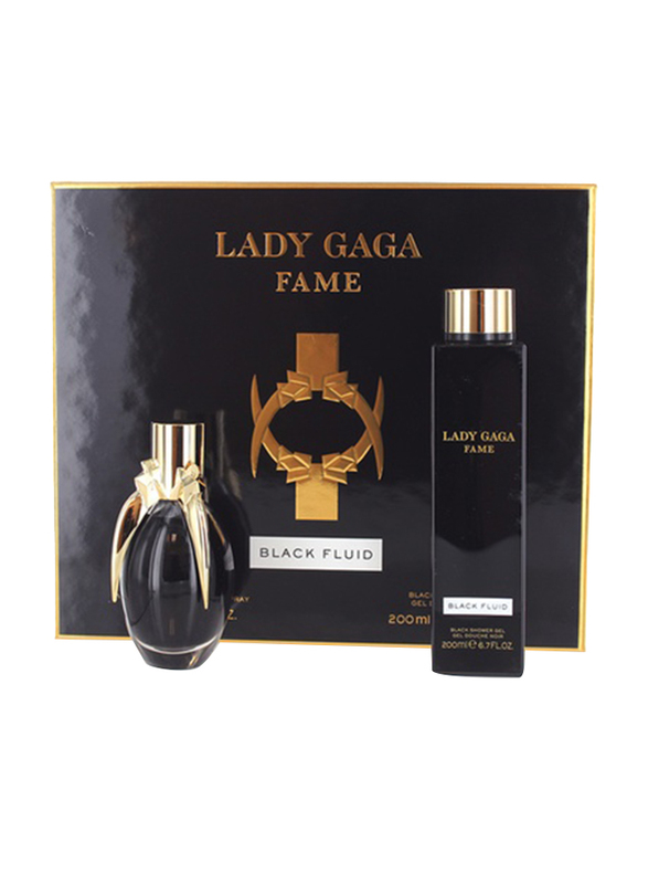 

Lady Gaga 2-Piece Black Fluid Gift Set for Women, 50ml EDP Perfume, 200ml Body Lotion