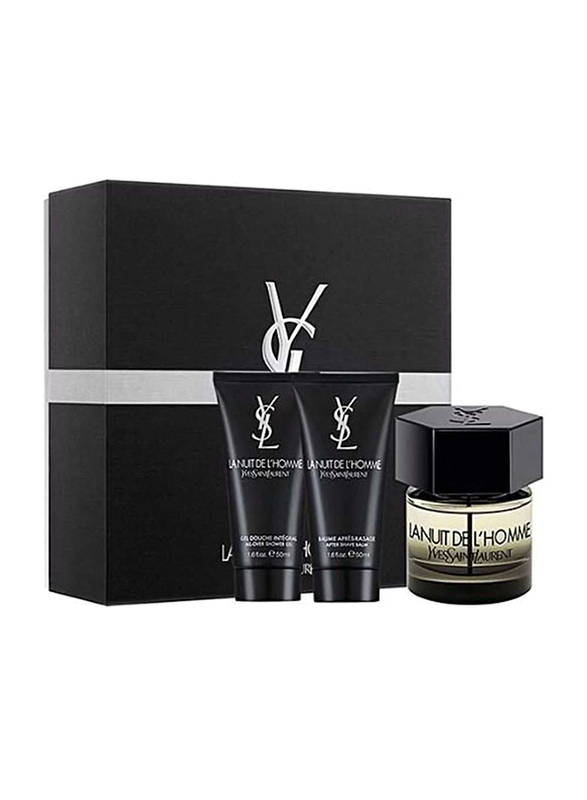 

Yves Saint Laurent 3-Piece La Nuit de L'Homme Gift Set for Men, 100ml EDT Perfume, 50ml After Shave Balm, 50ml Shower Gel