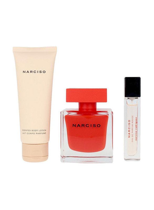 

Narciso Rodriguez 3-Piece Narciso Rouge Gift Set for Women, 90ml EDP Perfume, 10ml EDP Perfume, 75ml Body Lotion