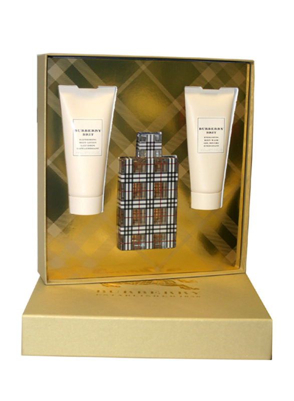 

Burberry 3-Piece Brit Gift Set for Women, 100ml EDP Perfume, 100ml Body Lotion, 100ml Body Wash