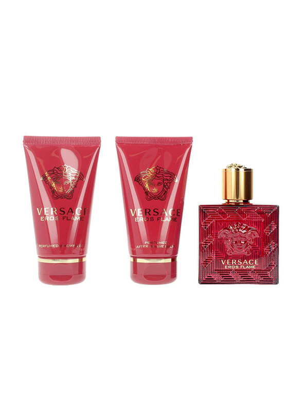 

Versace 3-Piece Eros Flame Gift Set for Men, 50ml EDP Perfume, 10ml After Shave Balm, 50ml Shower Gel