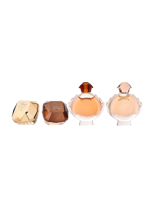 

Paco Rabanne 4-Piece Miniature Gift Set for Women, Lady Million 5ml, Olympea 6ml EDP Perfume, Olympea 6ml, Lady Million 5ml EDT Perfume