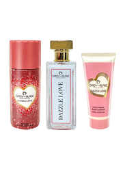 Daisy La Blanc 3-Piece Dazzle Love Limited Edition Gift Set for Women, EDP 80ml, 60ml Body Lotion, Body Spray